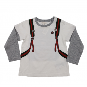 [BC5555-0011] GUCCI 구찌 키즈 가방무늬 긴팔 티셔츠 (24M)